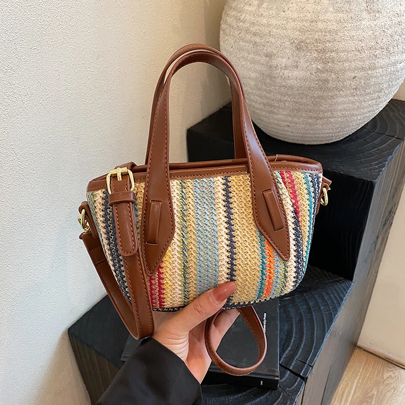 今年流行手提编织包包女2025新款高级感时尚菜篮子通勤单肩斜挎包