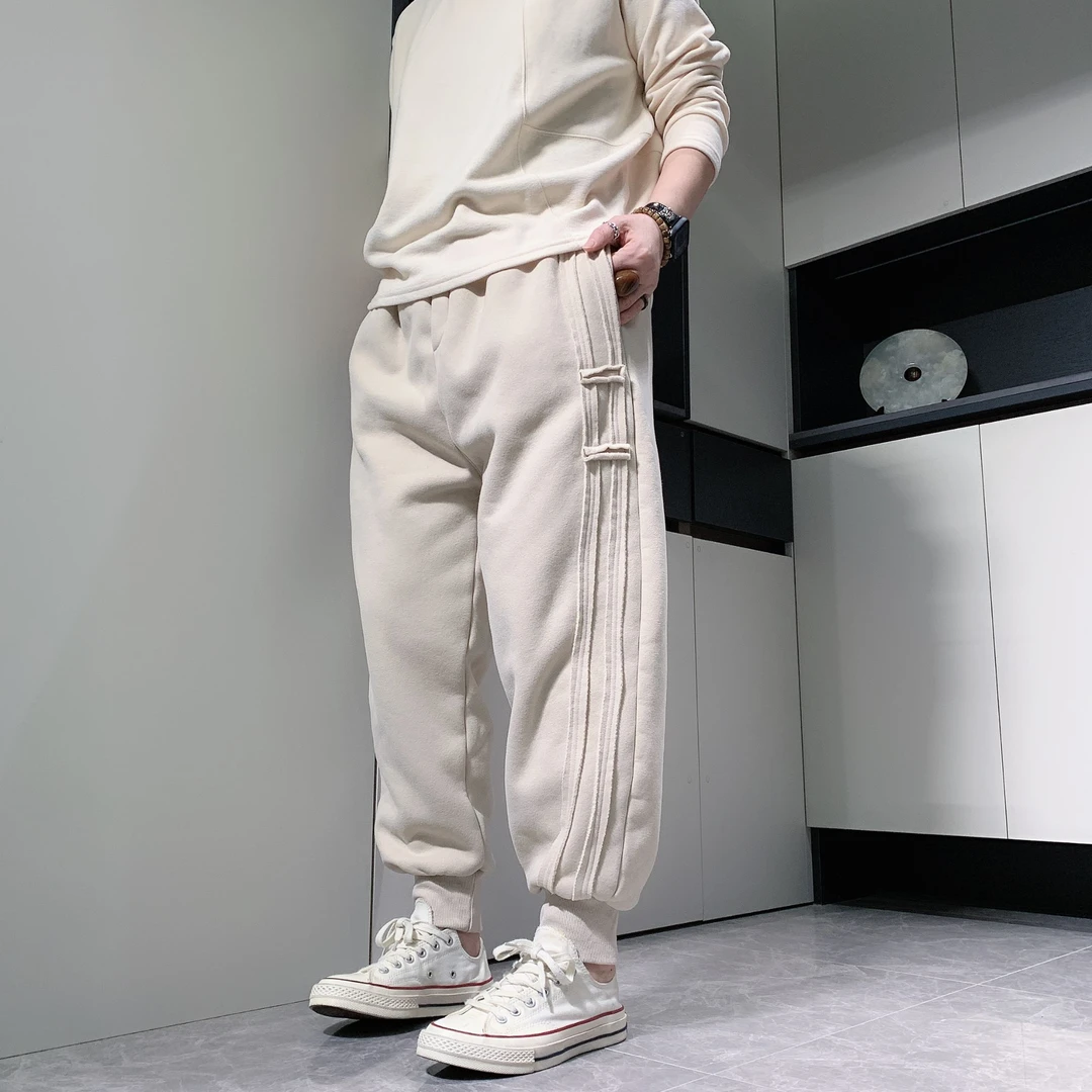 【六哥原创】设计款潮流冬季新款时尚洋气百搭女装加绒加厚休闲卫裤