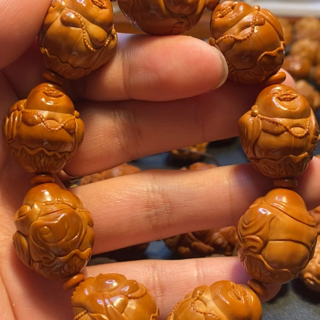 【闪购商品】橄榄核手串/手链苏工名家高精品水晶核荷叶八宝弥勒