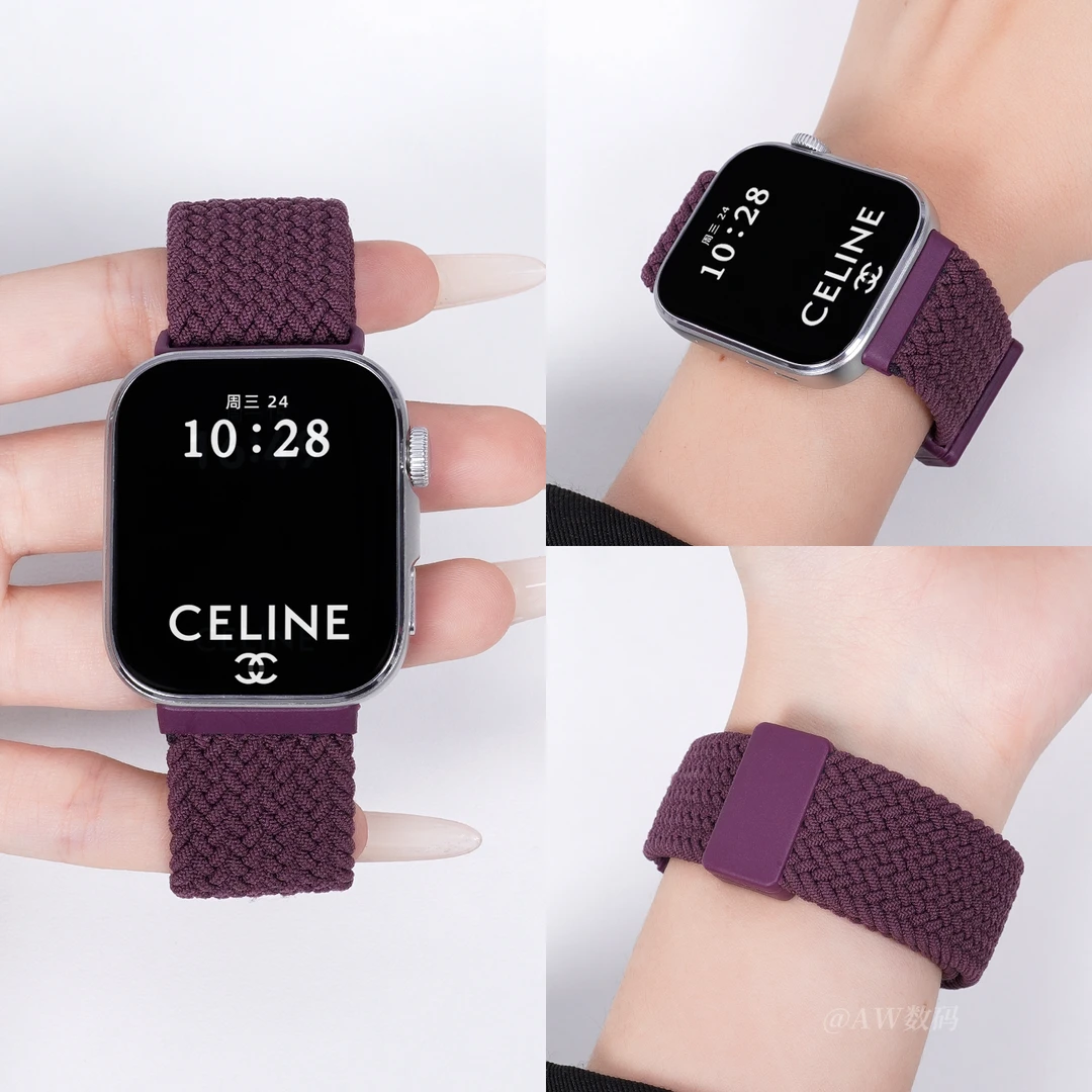AW适用华为FIT4表带男watchfit3手表编织尼龙fit4pro回环磁吸腕带