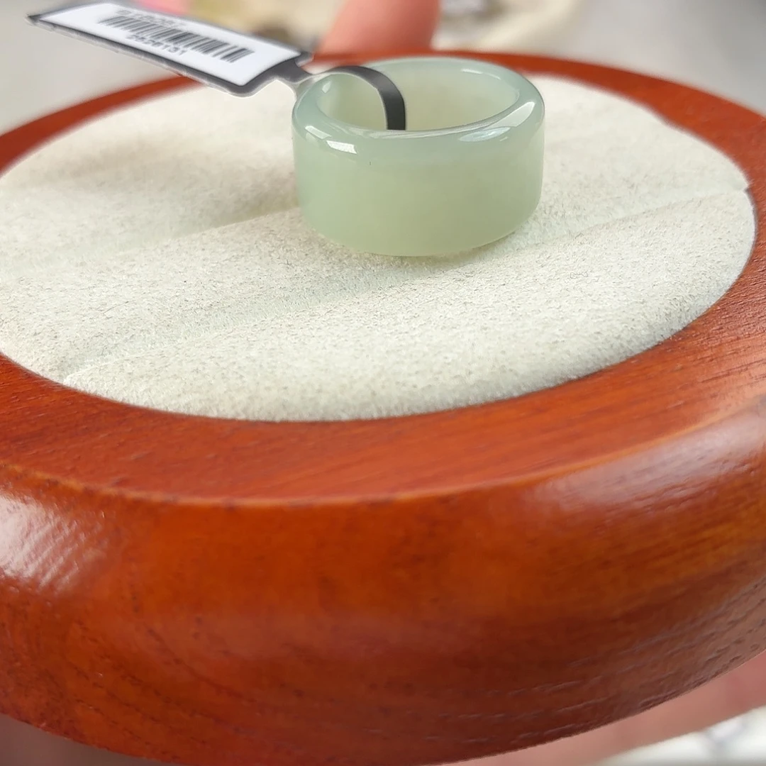 和田玉未镶嵌戒指r50奶蓝圆切16.2