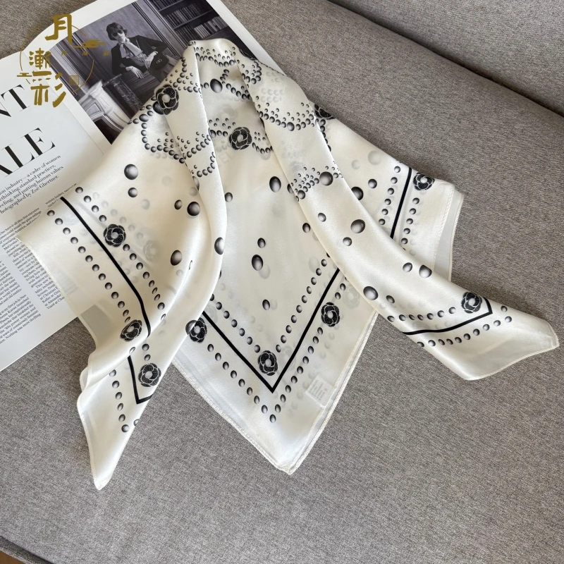 65尺寸真丝中方巾合辑米白珍珠等花色