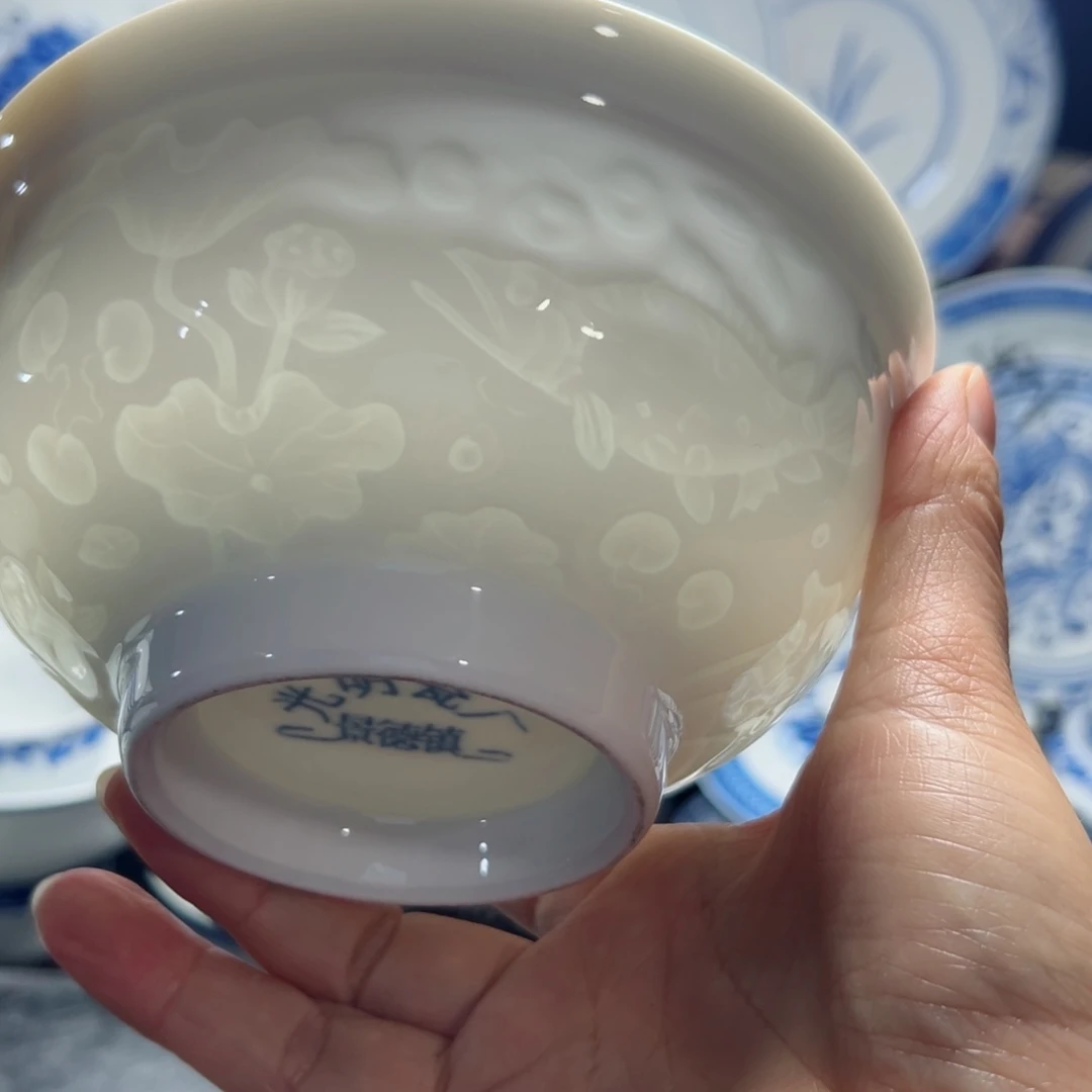 碗纯白5.5寸年年有鱼饭碗