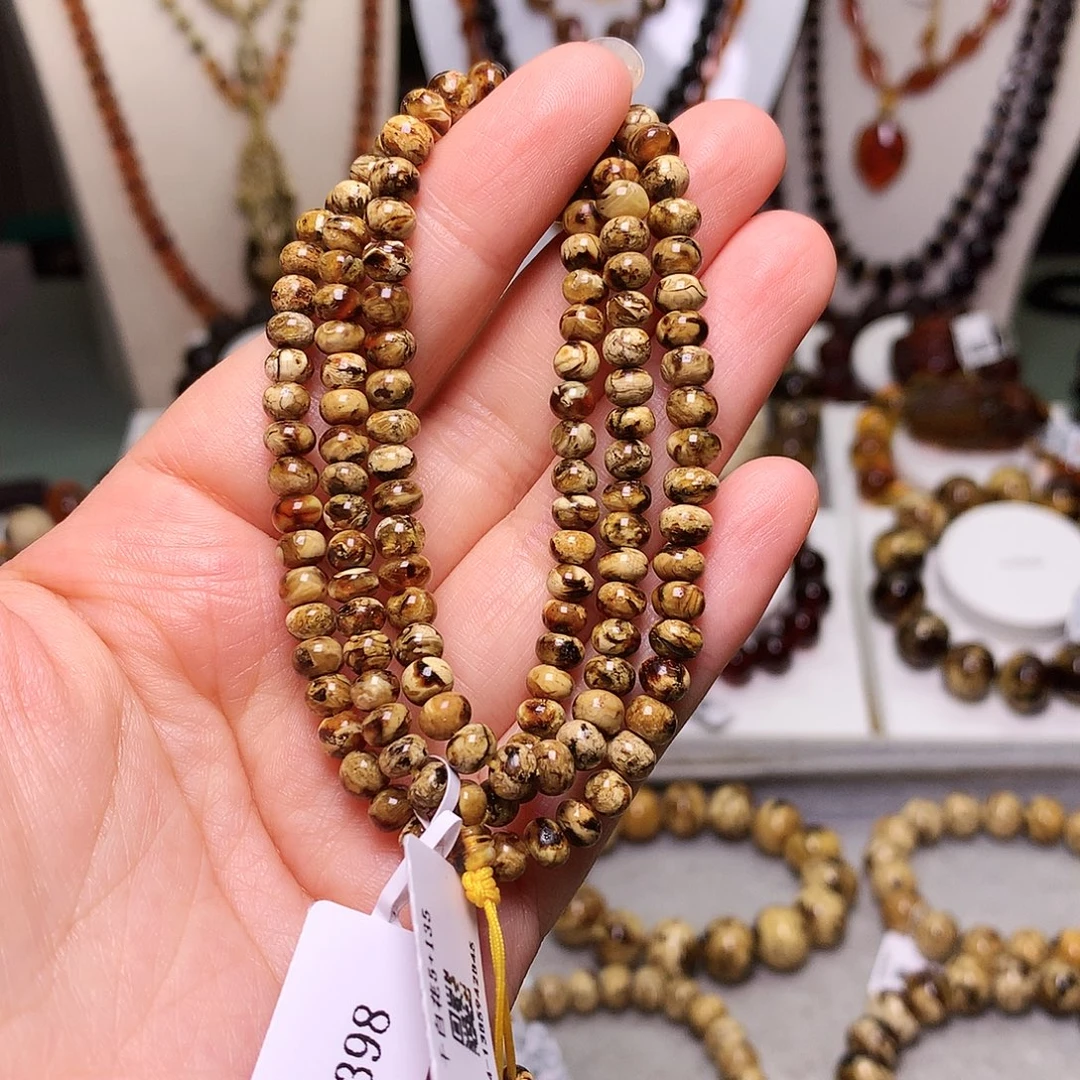 琥珀未镶嵌裸石5/135老黄花