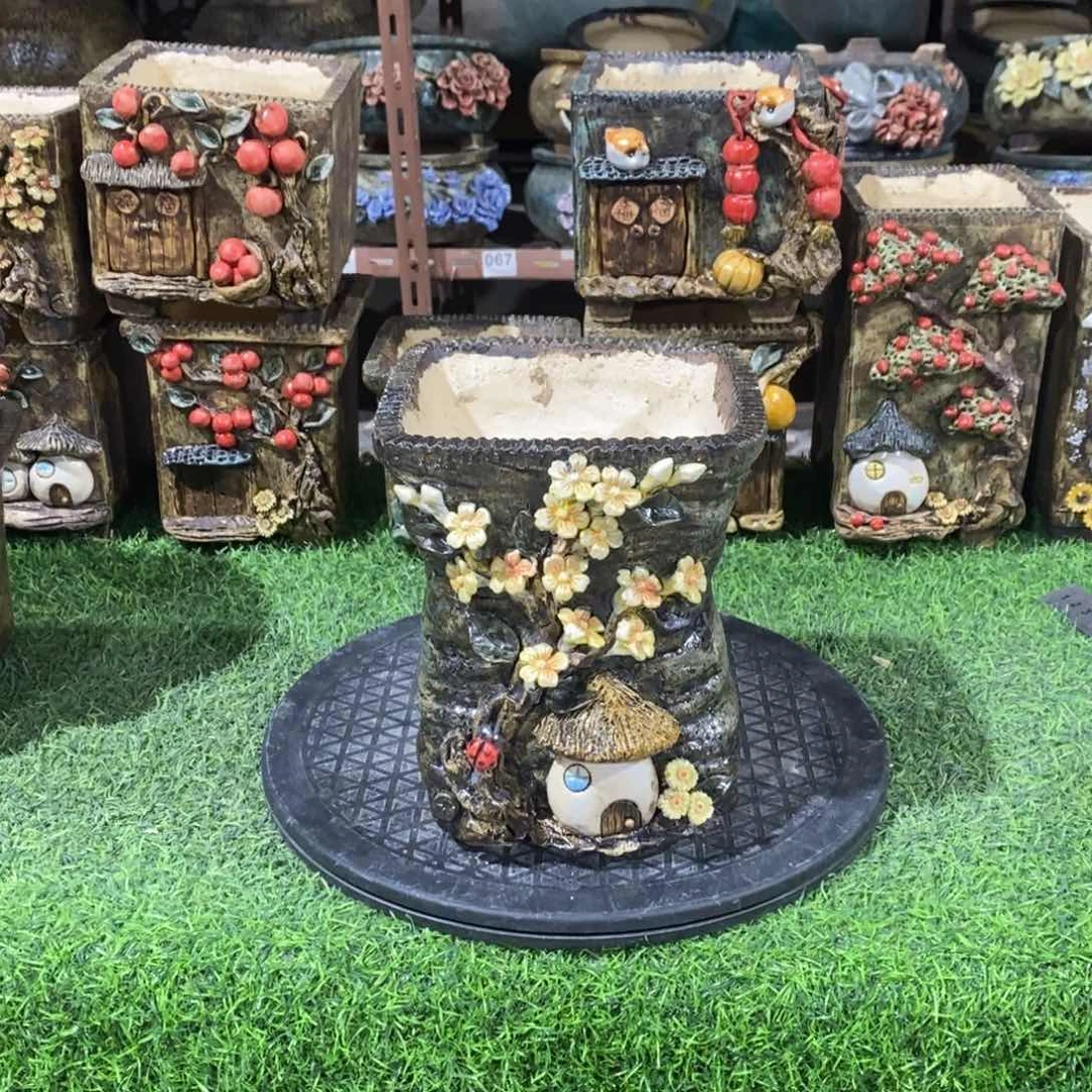 红陶青藤花器多肉花盆