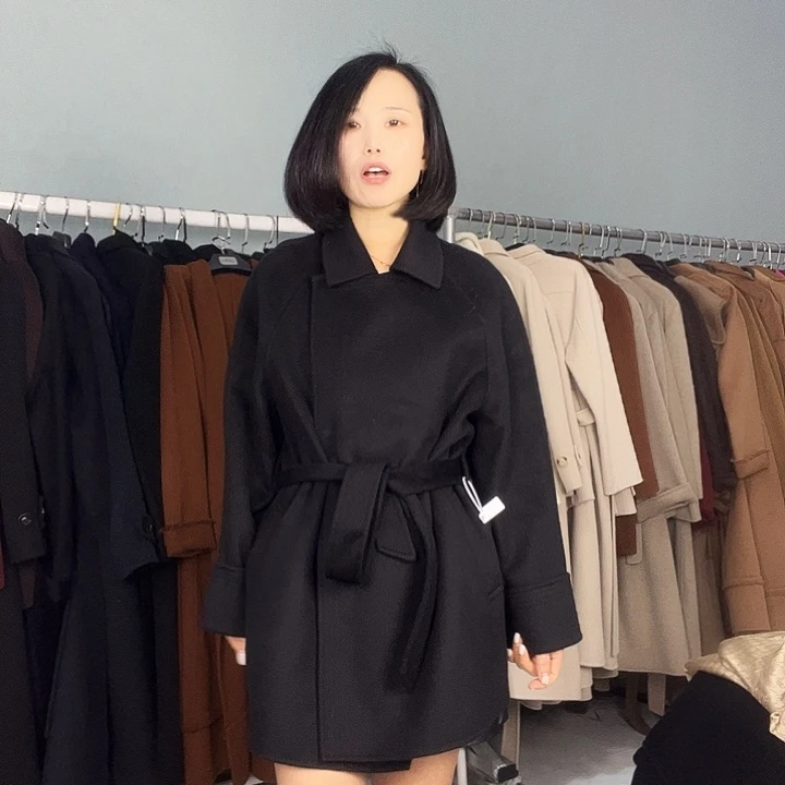 双面呢中长款XL码