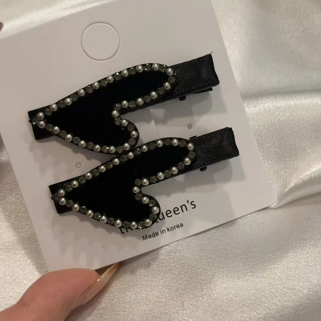 韩国 气质 小众 ins 手工 丝绒 小心心 鸭嘴夹B732