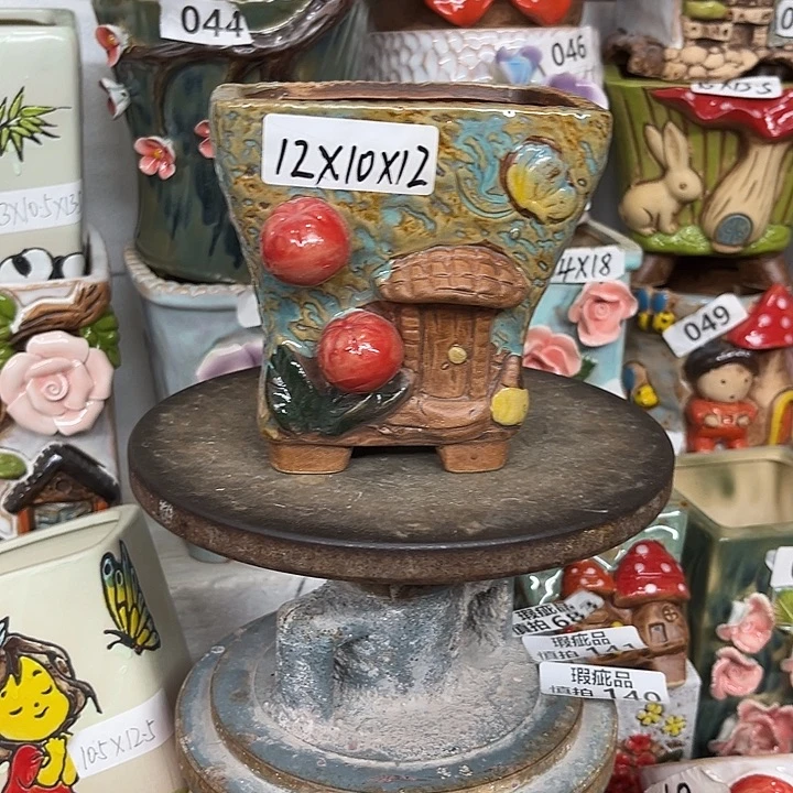 紫砂花盆粗陶材质多肉花盆