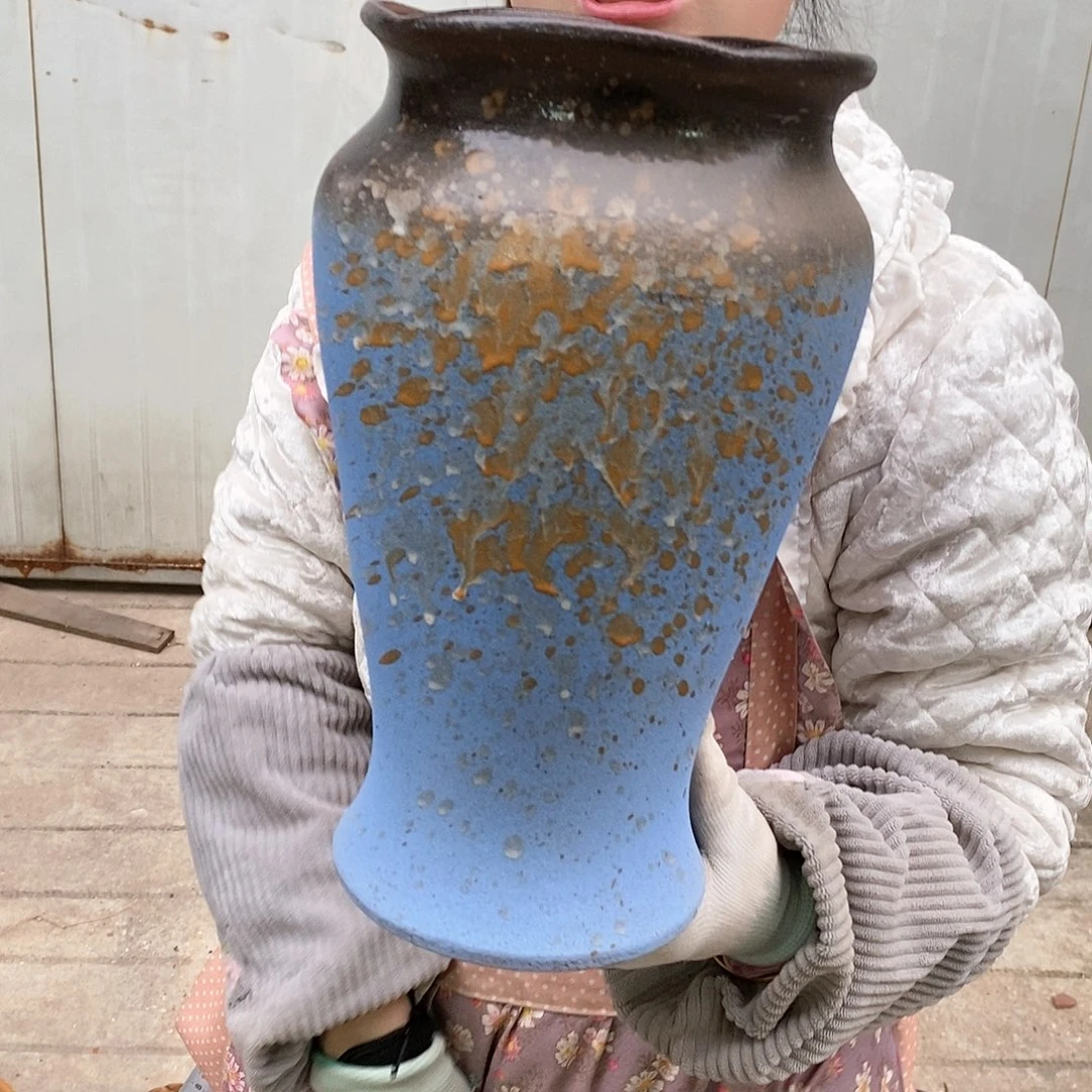 紫砂花盆瑕疵口17高30