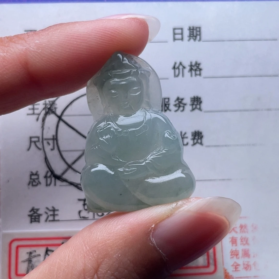 翡翠未镶嵌颈饰小观音