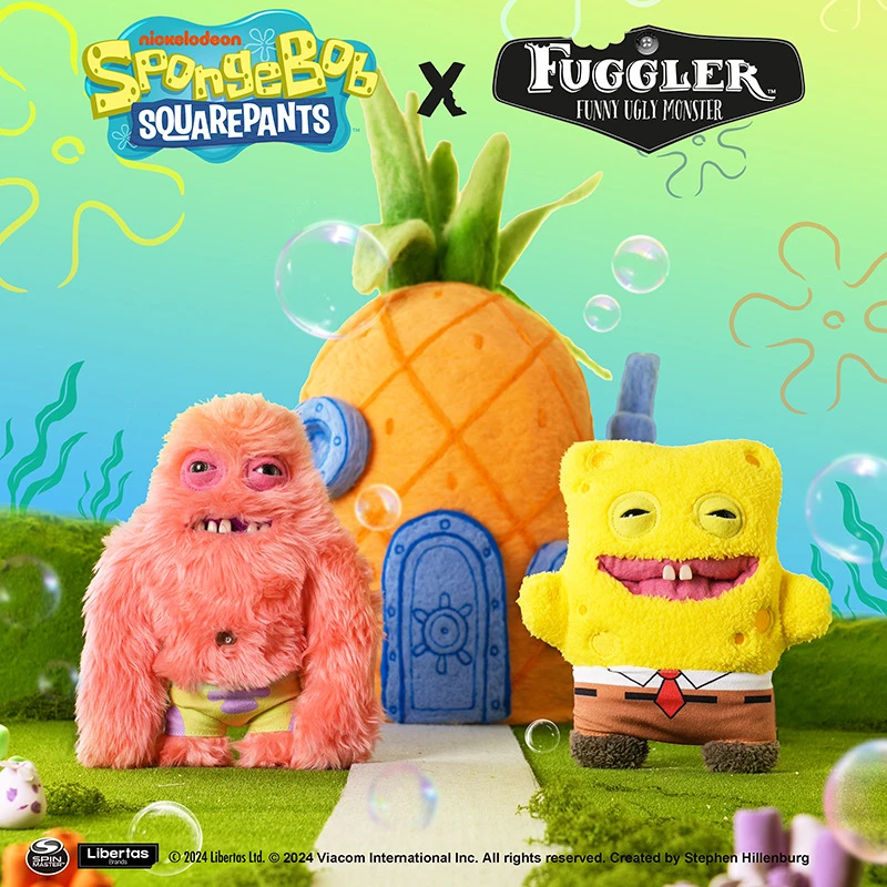 正版Fuggler海绵宝宝官方联名玩偶放克牙宝丑萌牙齿搞怪毛绒公仔