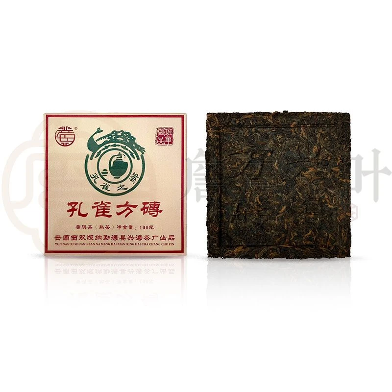 （B堆芽料）2016年 兴海茶厂 班章方砖 普洱熟茶100g