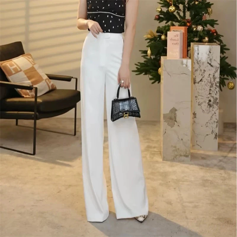 【商场同款】新款春秋高腰百搭显瘦显腿百搭垂感超模阔腿甩裤巴黎裤