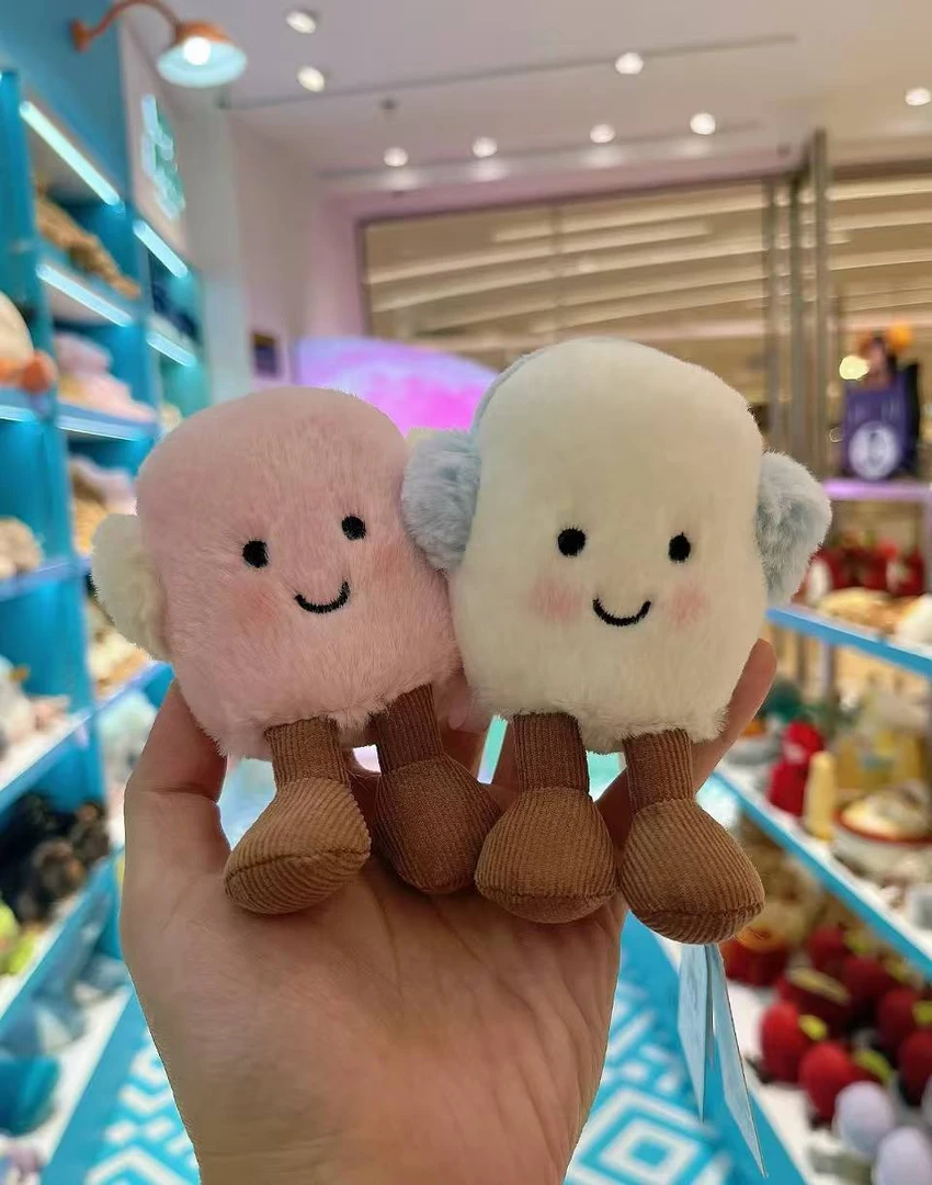 英国正品趣味温暖粉白耳罩棉花糖玩偶娃娃可爱毛绒玩具2026新品