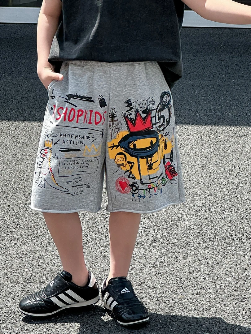 男童短裤夏季儿童韩版2025新款潮牌休闲童装薄款阔腿纯棉五分裤