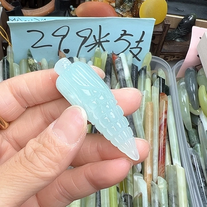 蛇纹石玉未镶嵌发簪