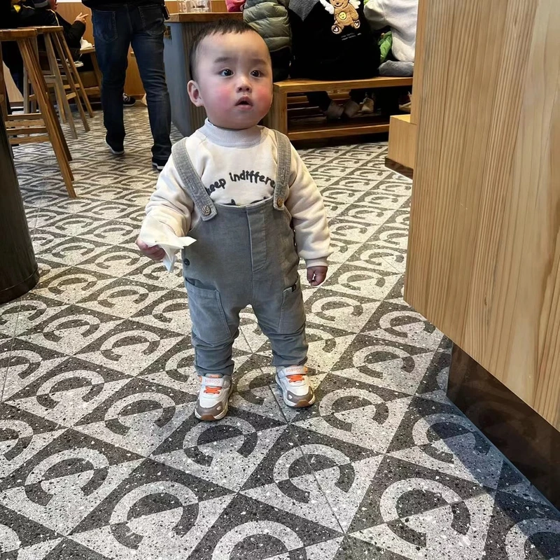 【哎嘛嘛设计师款】冬季上新 宝宝加厚梭织外穿背带裤8931805