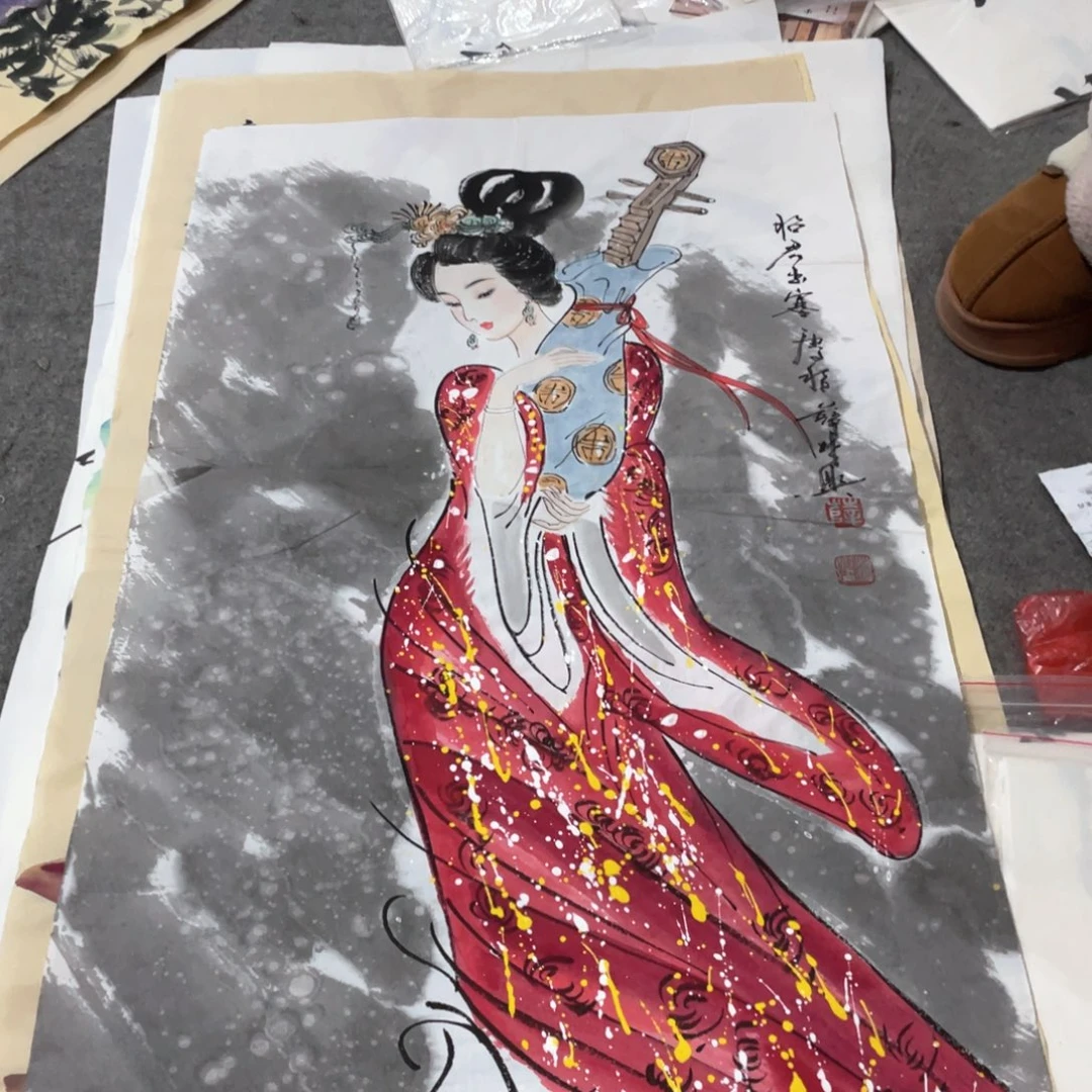 国画国画作品画心一张