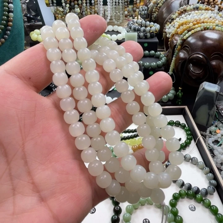 手链未镶嵌和田玉真*新疆于田卡8精品108