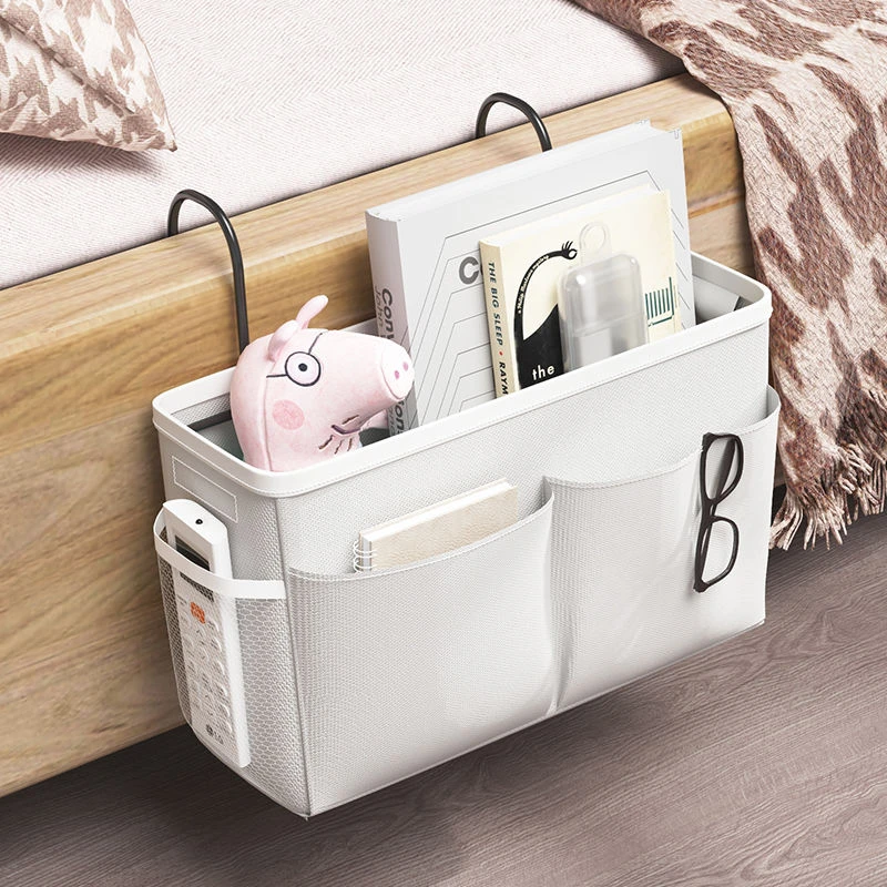 床头置物架宿舍上铺收纳神器学生床上手机挂袋寝室床边布艺挂篮TJ