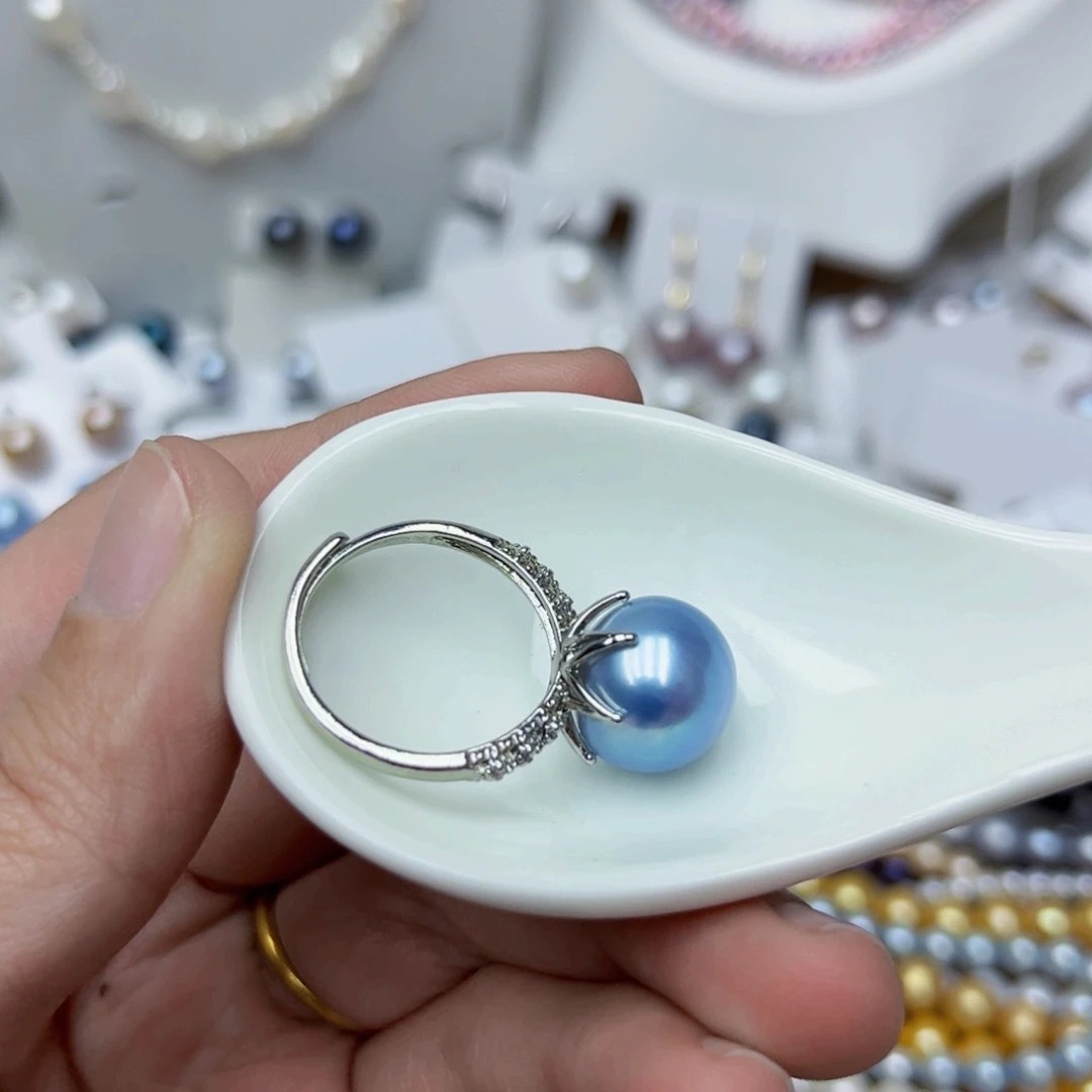 淡水珍珠戒指银S925镶嵌