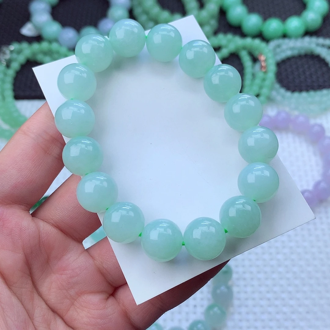 翡翠未镶嵌毛衣链卡12.7