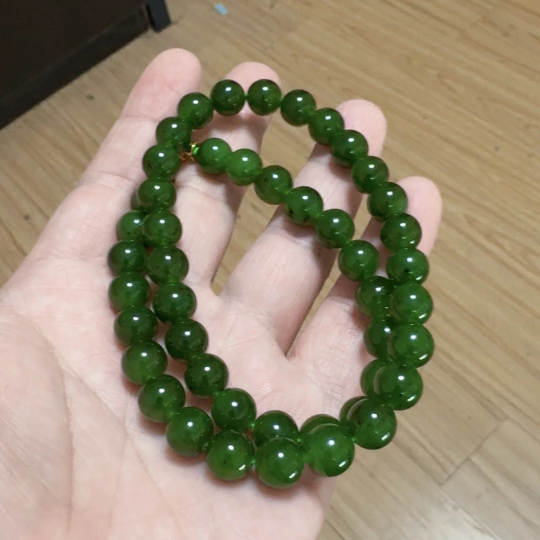 和田玉（碧玉）卡10左右有黑点项链时尚气质