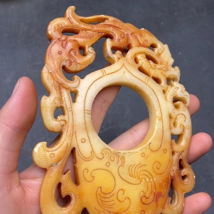 白玉菩提把件摆件