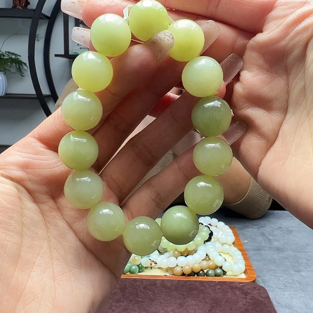 和田玉未镶嵌手链16黄口