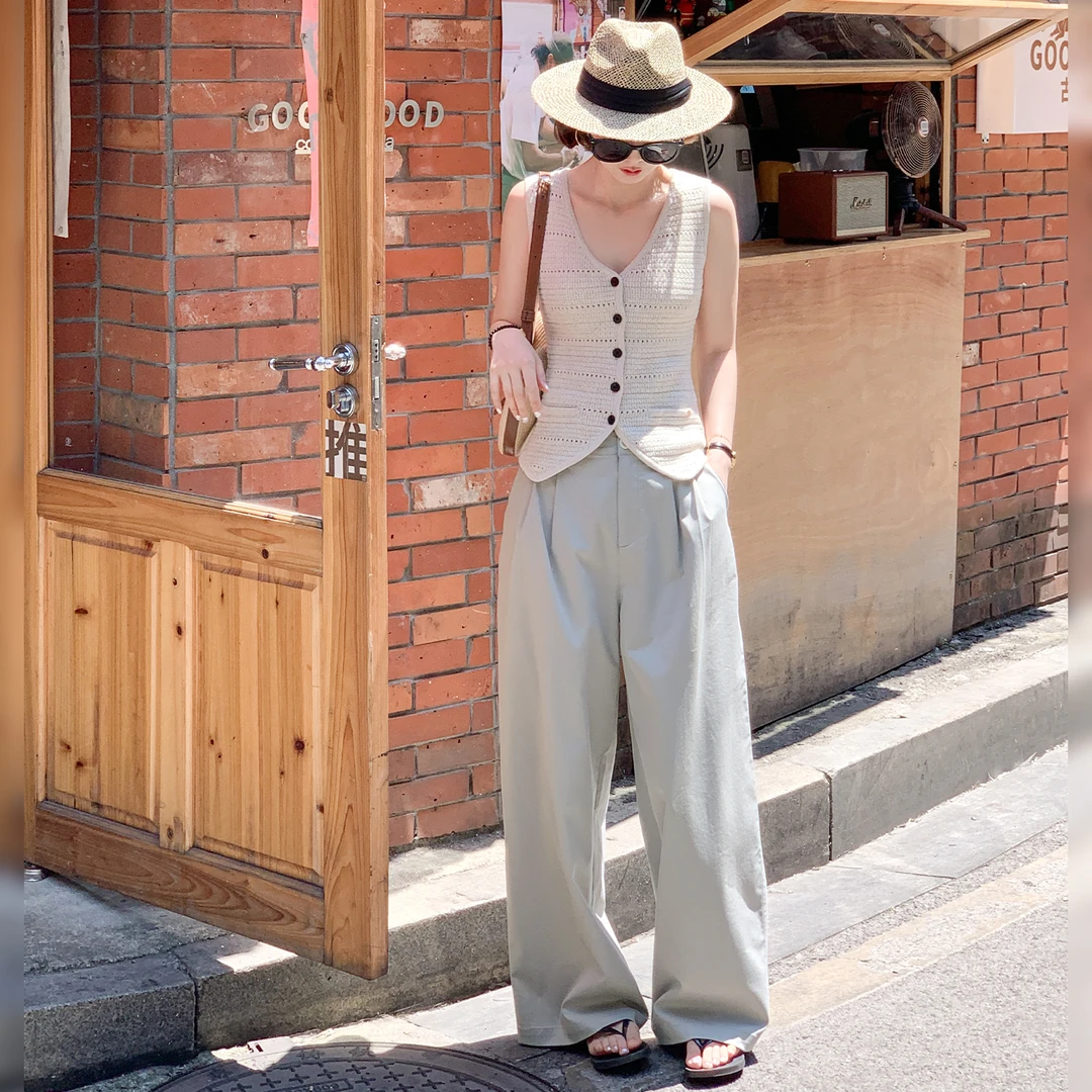 【现货】【慵懒漫步】FS504X016棉感垂感长裤