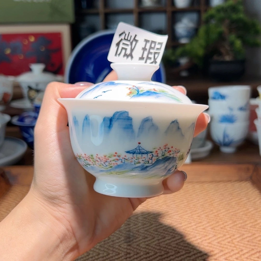 【闪购商品】微瑕 手绘 盖碗