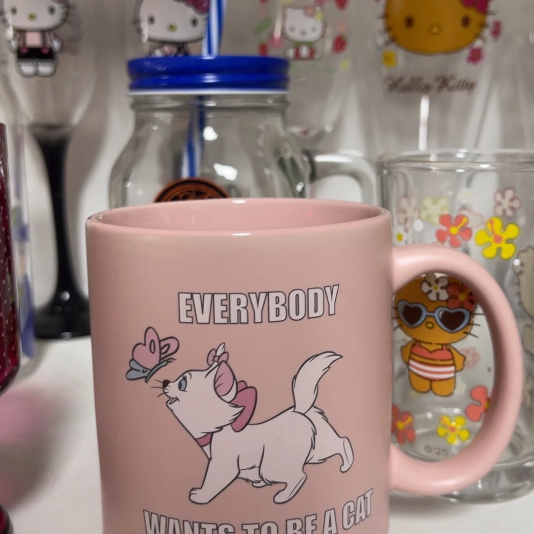 玻璃吸管款玛丽猫磨砂