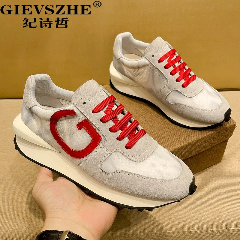 纪诗哲爆款高颜值运动老爹鞋男秋季新款潮男士网面透气厚底阿甘鞋