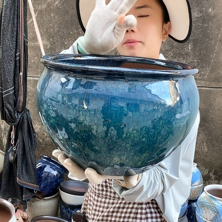 紫砂花盆大瑕疵口30高20