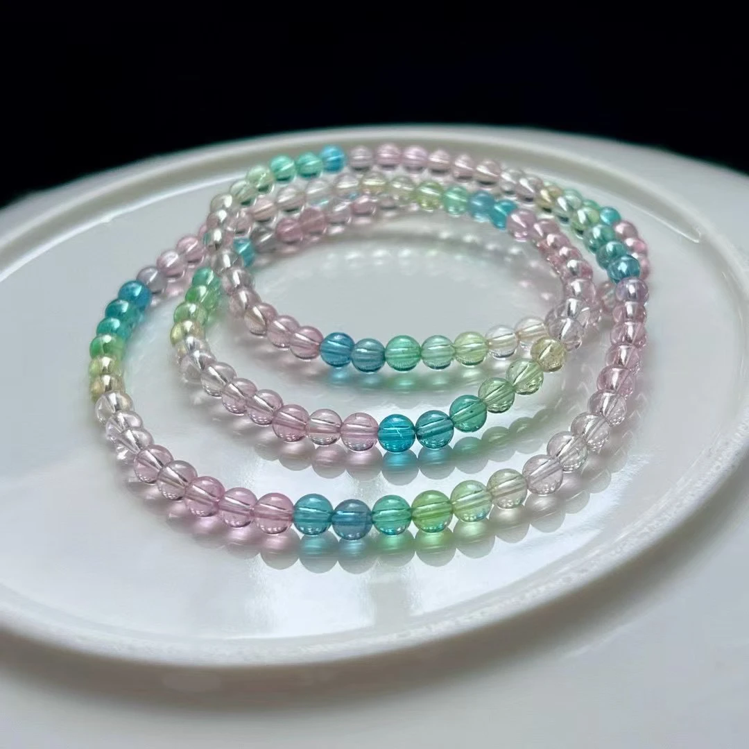上新啦 玻璃体马卡龙多圈手链碧玺手链4.5mm左右