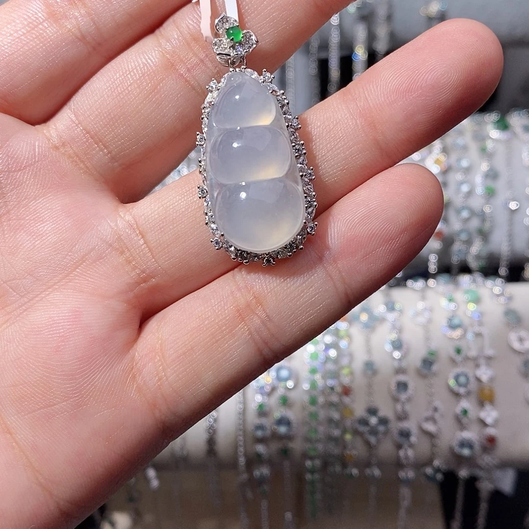 翡翠银S925镶嵌颈饰