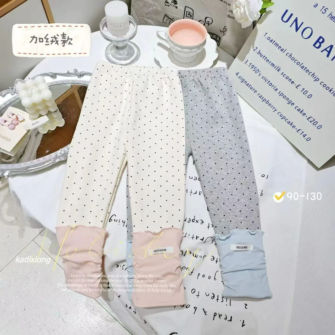 韩系小可爱加绒秋季宝贝时尚可外穿洋气打底裤女童洋气