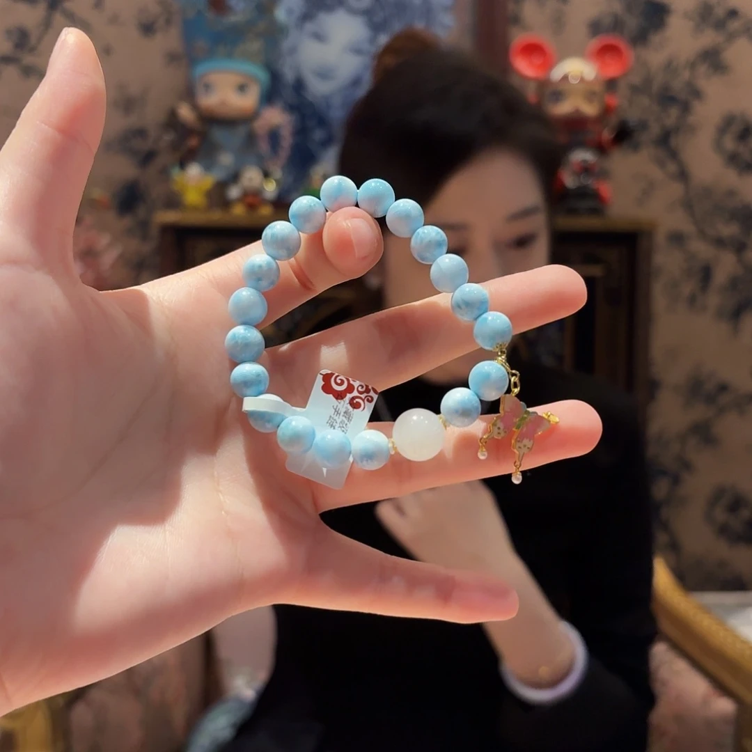 针钠钙石(海纹石)手串未镶嵌