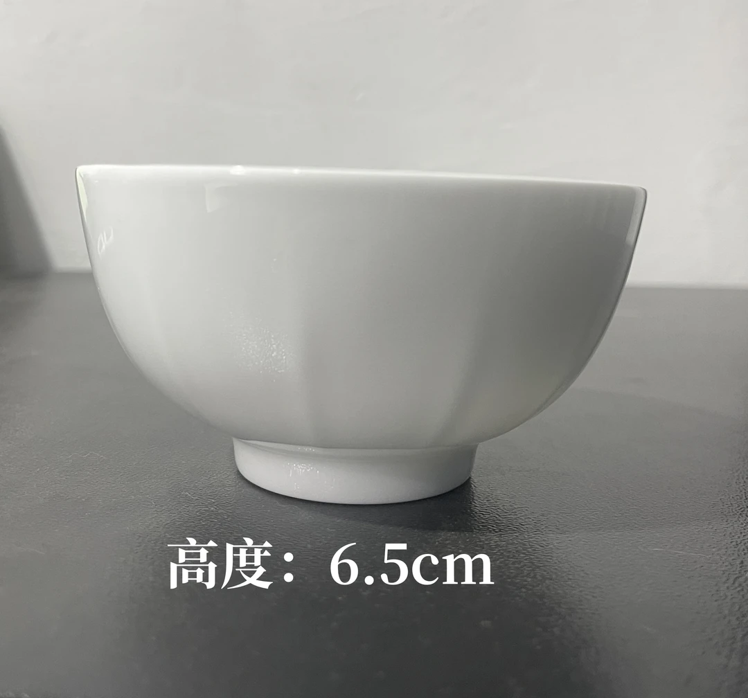 景德镇高温瓷-玉泥花棱小碗