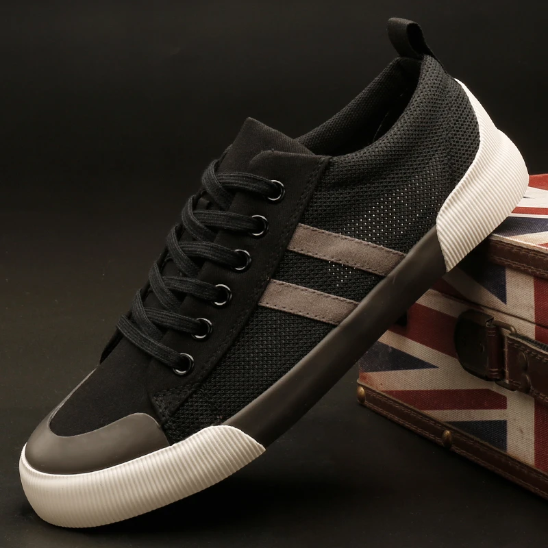 25606国潮男鞋夏季新款透气网面鞋低帮系带潮流百搭休闲男士布鞋