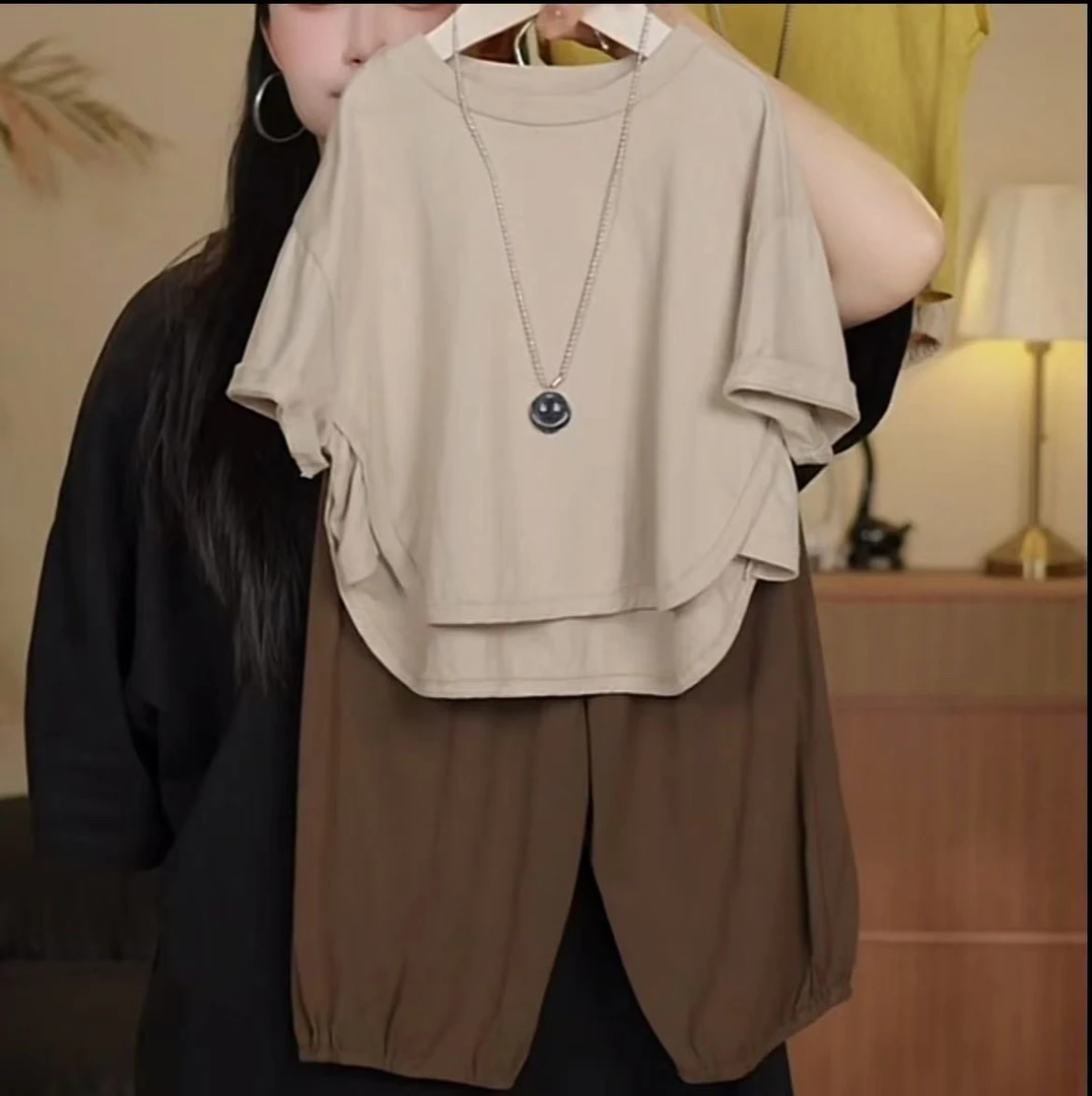 2025新款男童女童森系夏季套装痞帅潮酷洋气男孩炸街宽松两件套