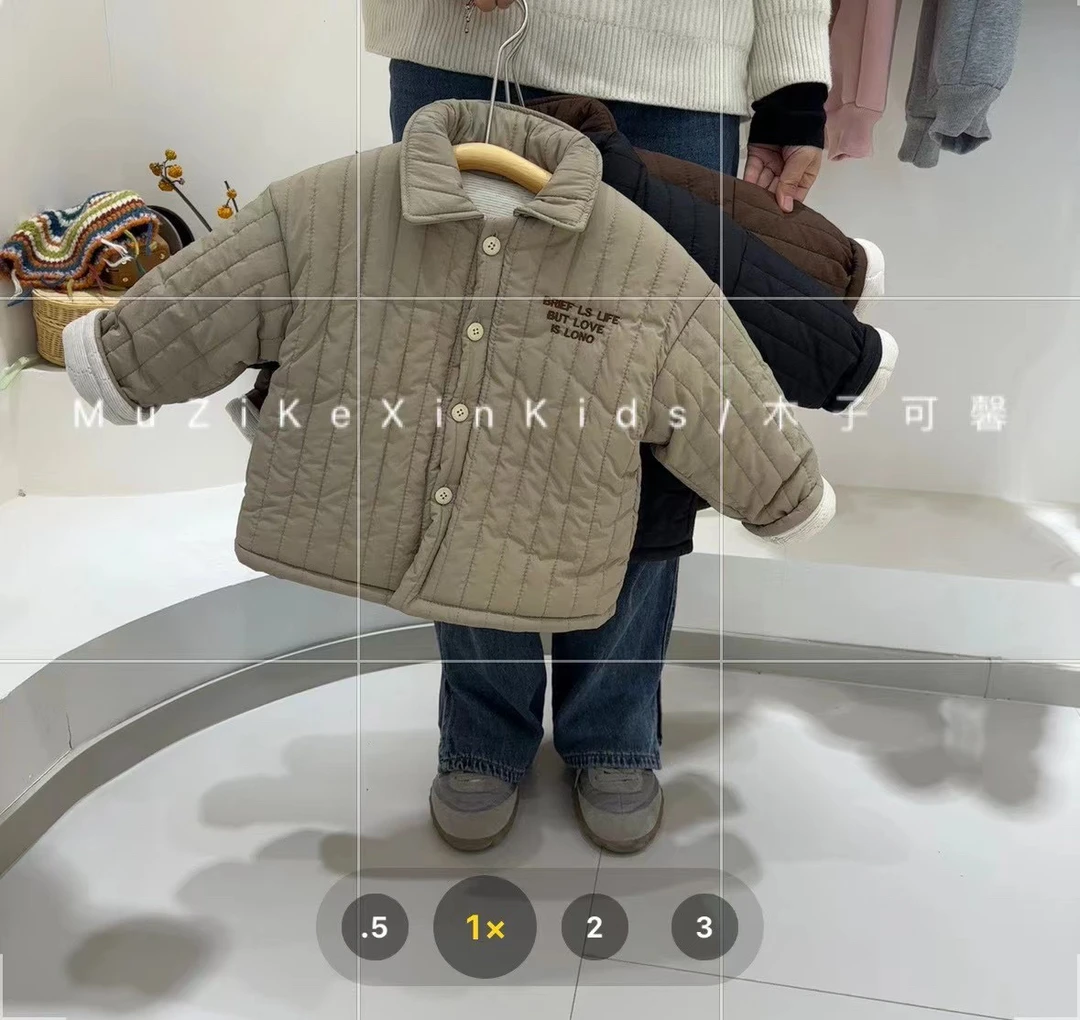偏小三岁以内穿2025森系内外航线加厚蚕丝棉服小外套男女童