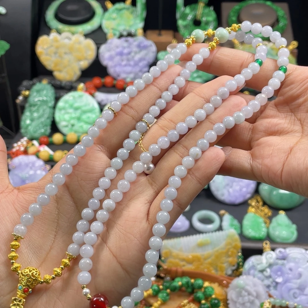 翡翠未镶嵌颈饰代编织