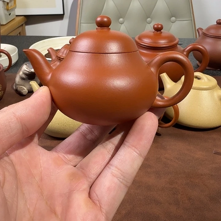 紫砂茶壶微瑕朱泥梨形