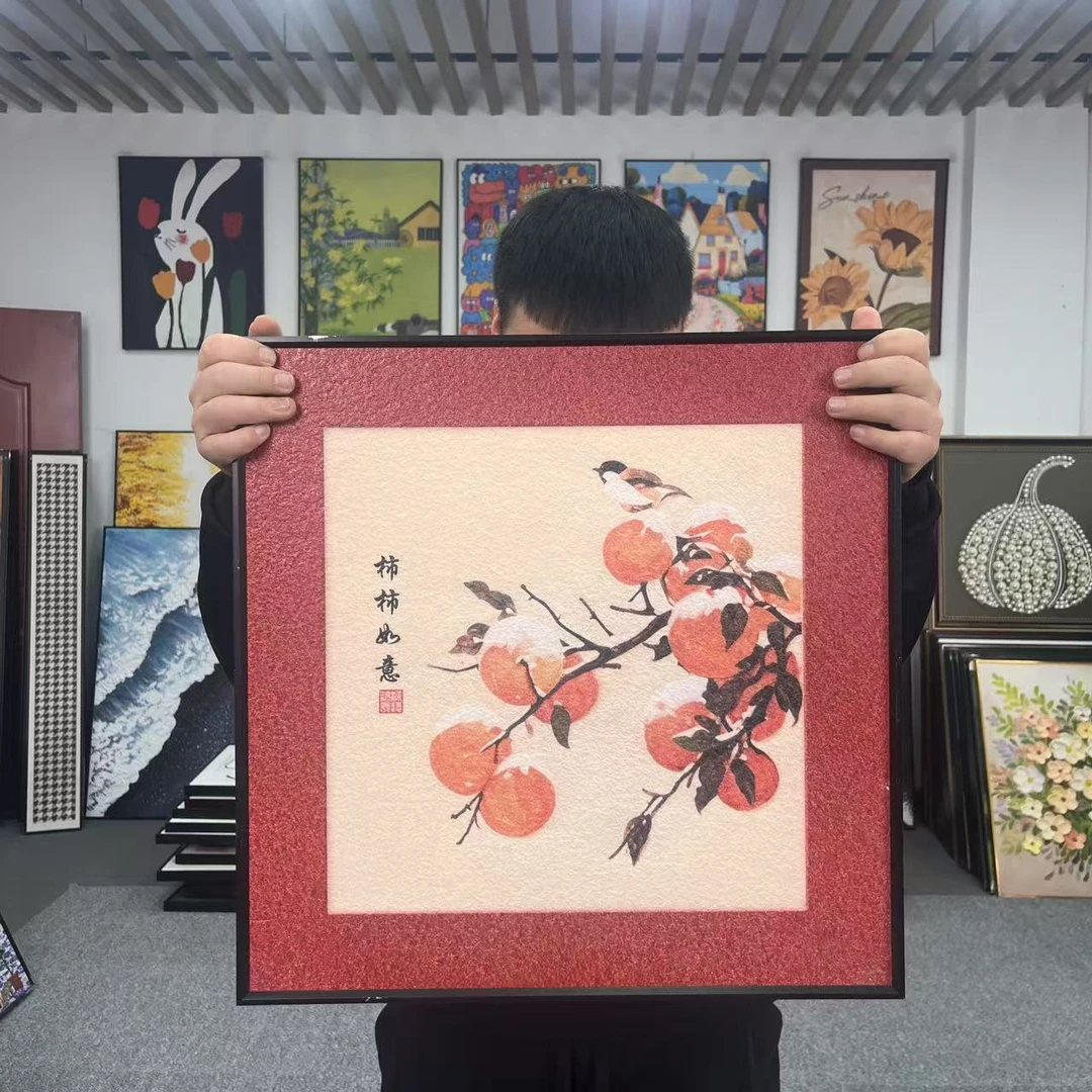 新中式事事如意卧室装饰画餐厅挂画小众装饰画5050