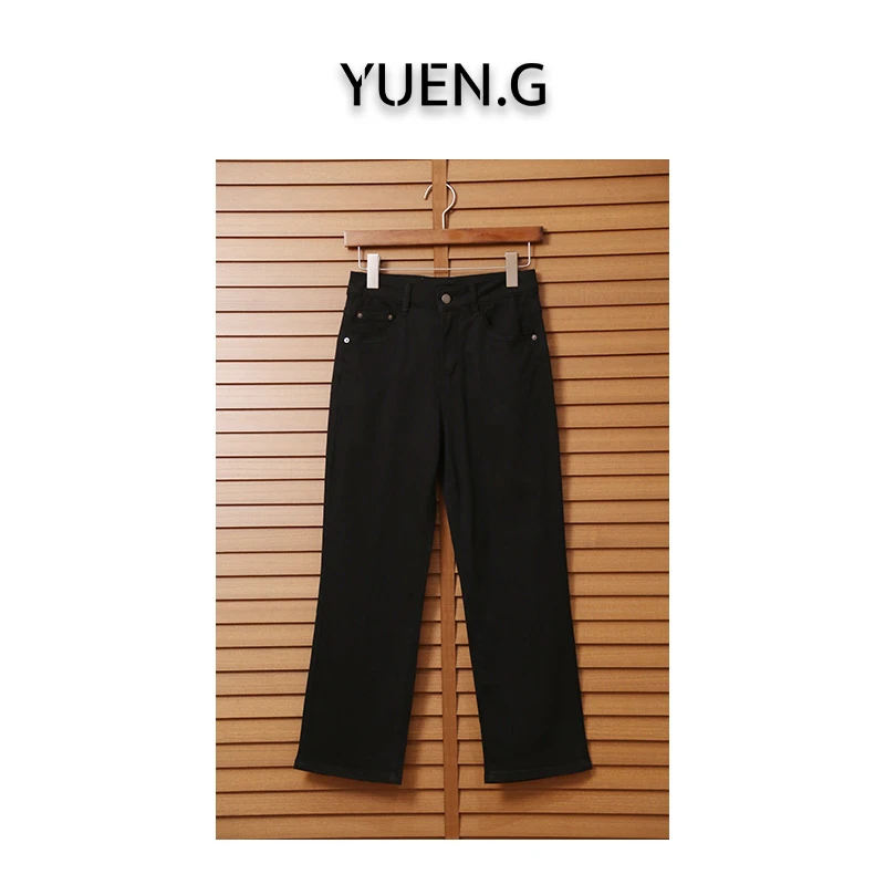 YUEN.G 【莱赛尔】2025夏款高端水洗9分牛仔烟管裤面膜裤