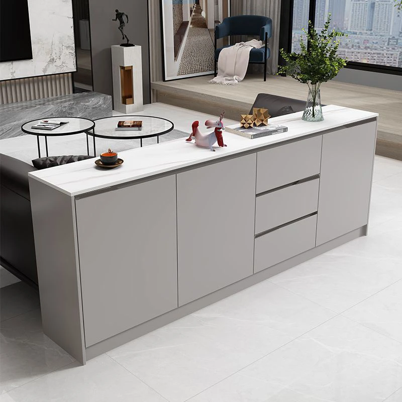 岩板餐边柜餐厅靠墙家用储物柜极简沙发靠背柜客厅隔断柜一体柜