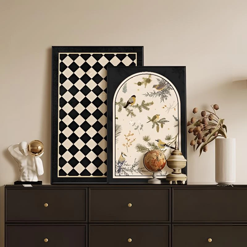 沙发客厅背景墙壁画装饰画副花鸟图艺术画法式玄关电视柜摆画挂画