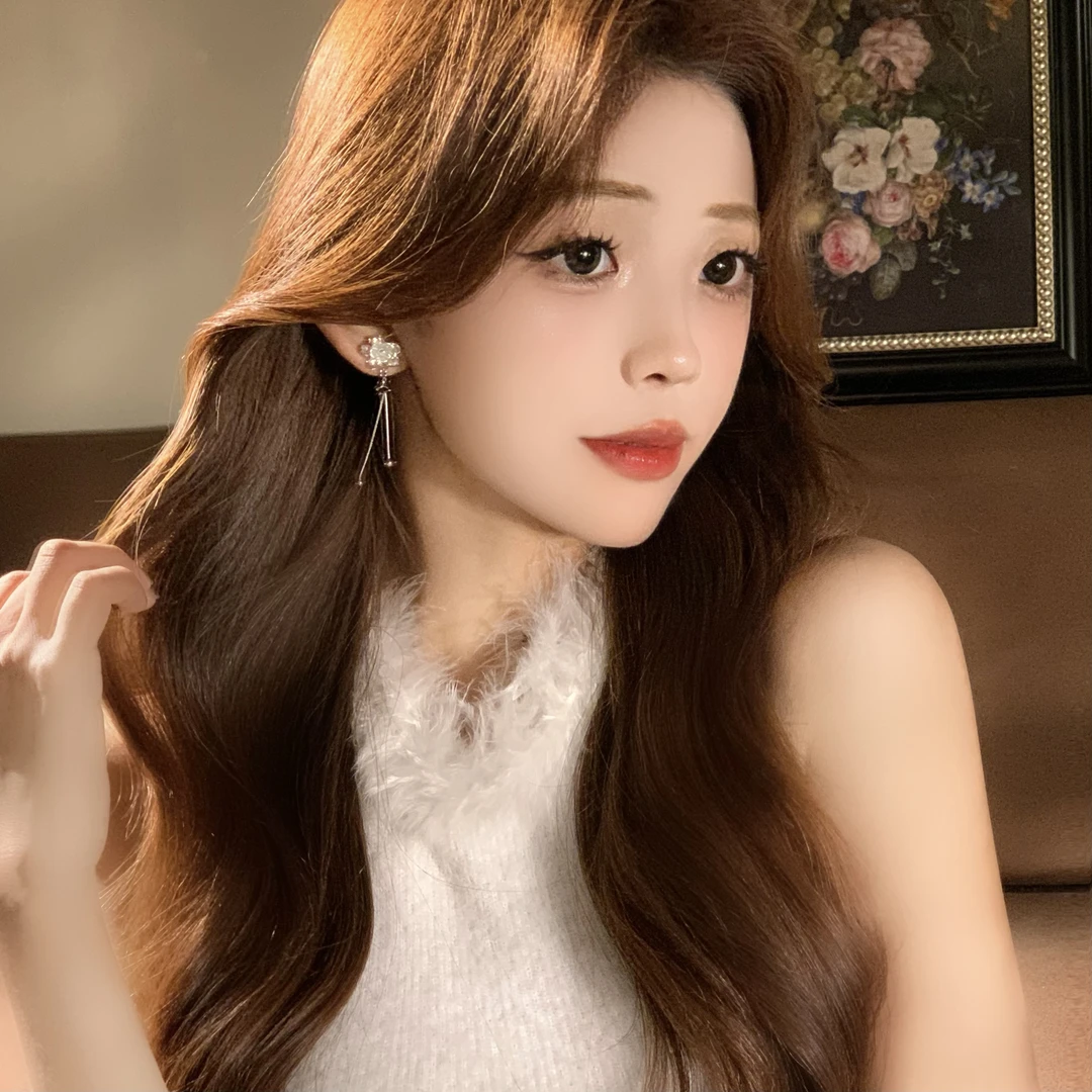 FULL GIRLISH耳环01716长款超仙花朵耳钉耳饰