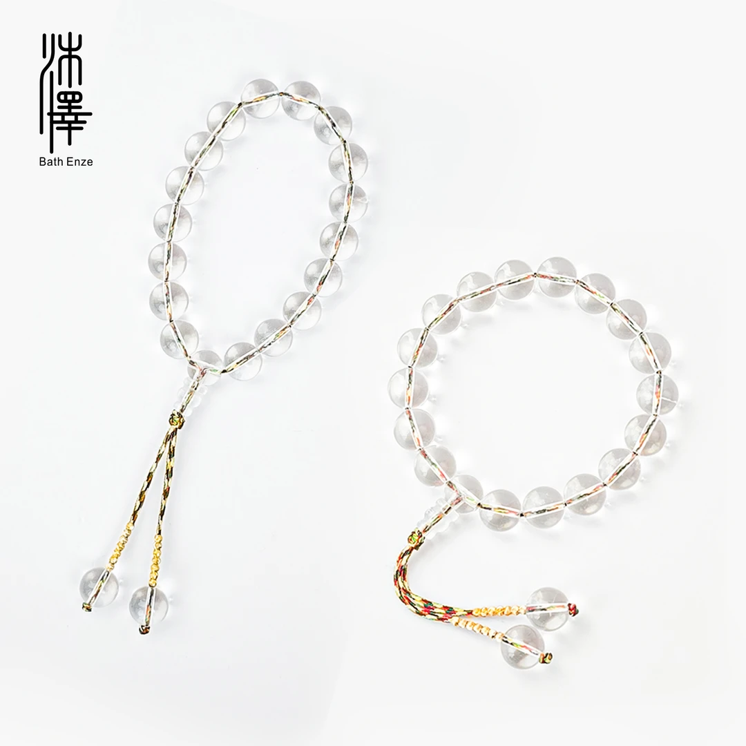 沐泽【澄明】10mm白水晶手作编织款手链YC（多样性发其一）